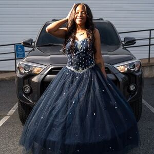 It’s a navy blue sweet 16 dress from “Windsor”